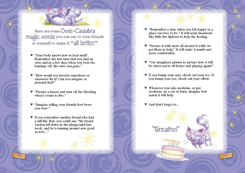 pages 38 and 39 of Owie Cadabra book